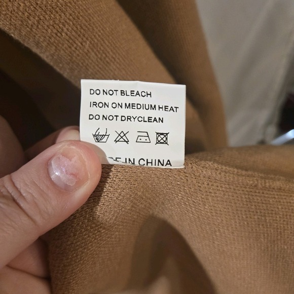 LILLUSORY Women's Oversized‎ Long Tan Cardigan Sweater-Size Large - Picture 6 of 7